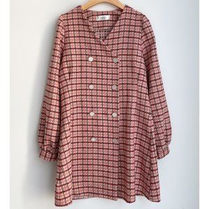 Pink Check Wool Dress